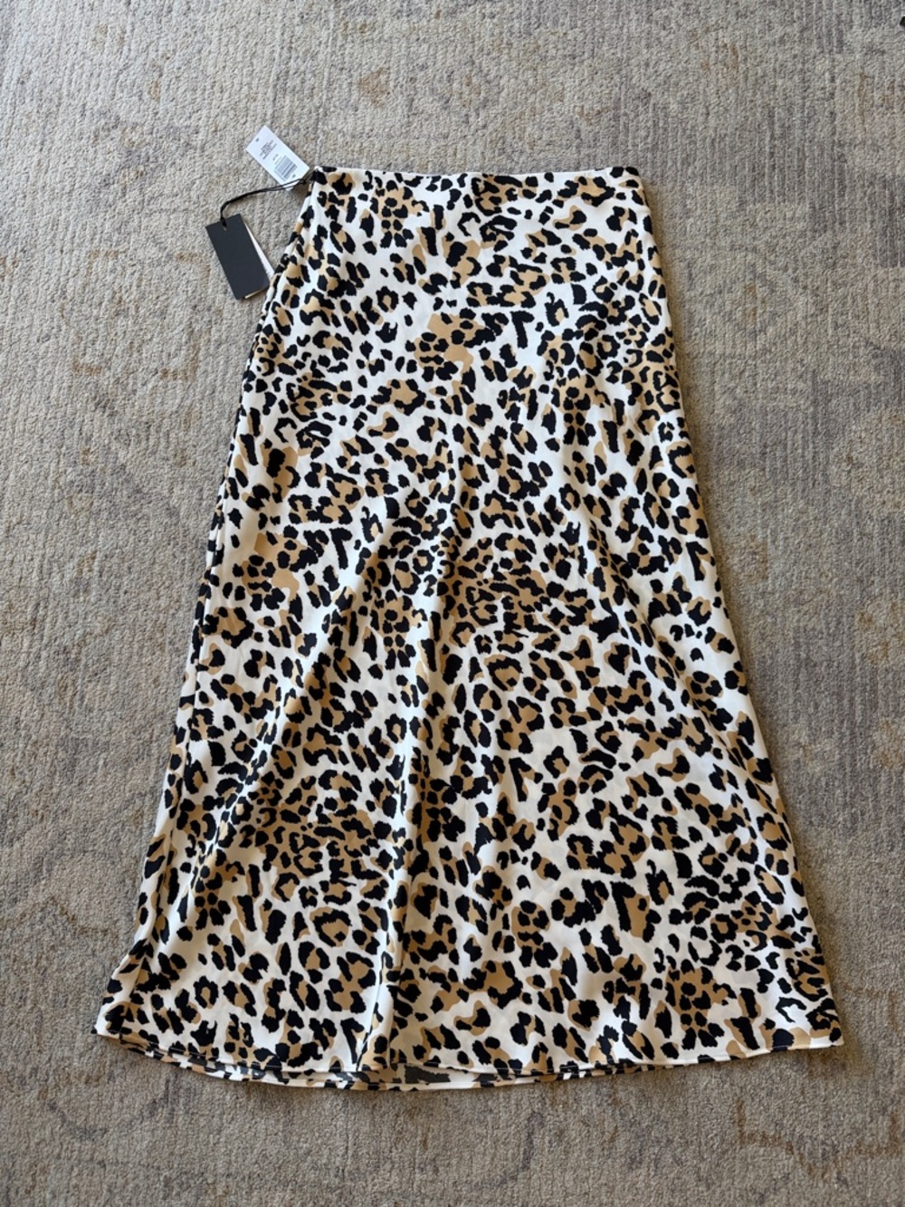 Babaton Leopard-Print Midi Skirt — Cream, Brown and Black